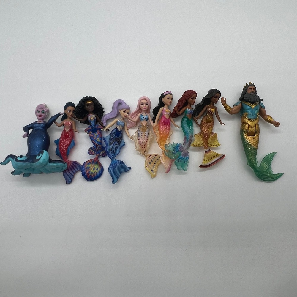 Disney Little Mermaid 2023 Live Action Ariel Sisters King Triton Ursula Figures